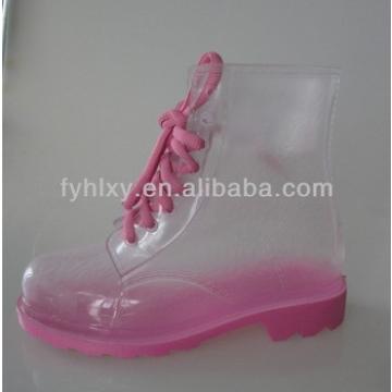 clear pvc rain boots for children