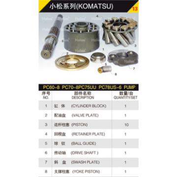 hydraulic pump hydraulic parts for KOMATSU PC60-8 PC70-8 PC78US-6