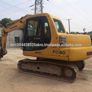 Japan made used komatsu pc60-7 excavator in shanghai yard