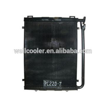 high quality copper PC220-7 hydraulic oil cooler for Komatsu excavator,radiator,intermediate cooler