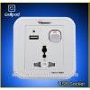 Hot Selling Wallpad White PC110~250V Electrical Universal Wall Socket with Switch Usb Charger Port USB Power Wall Light Socket #1 small image