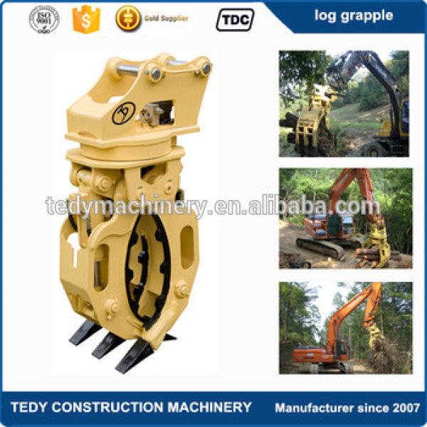 Heavy hydraulic rotating wood grapple for PC120, PC130 excavators #1 image