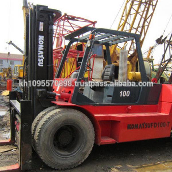 Used Japan FD100-7 Forklift,cheap 10ton forklift for sale in Shanghai China #1 image